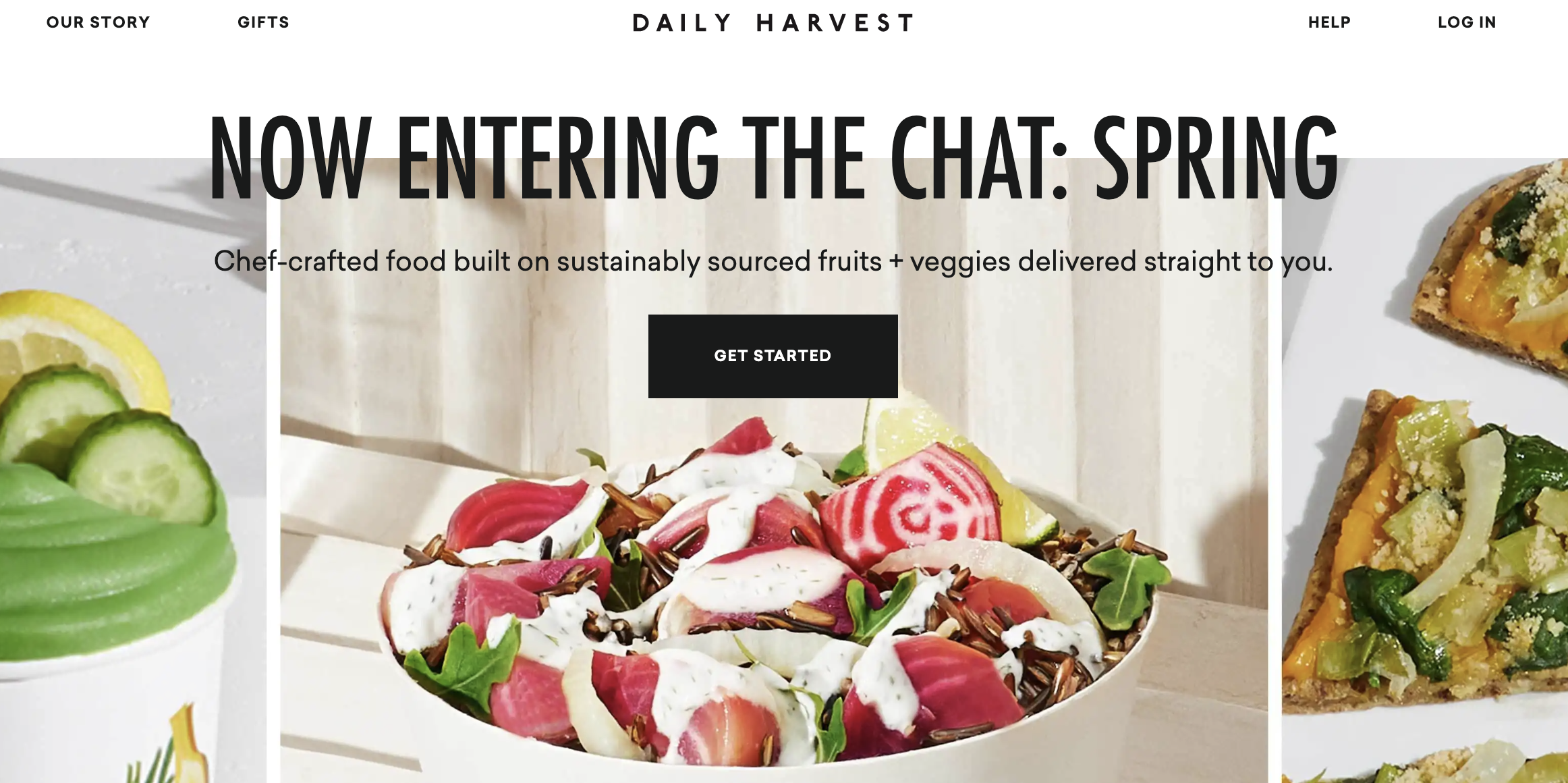 screenshot from Daily Harvest website